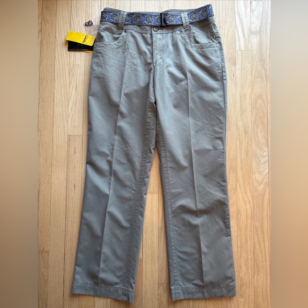 Cabela's Women’s Olive Chinos w/Embroidered Pockets and Coordinating Belt.